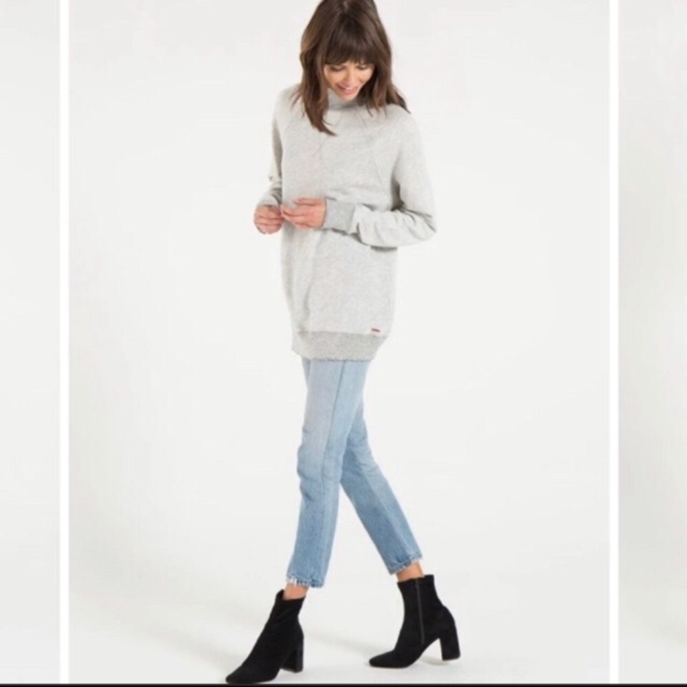 n:PHILANTHROPY Grey Mock Neck Sweatshirt